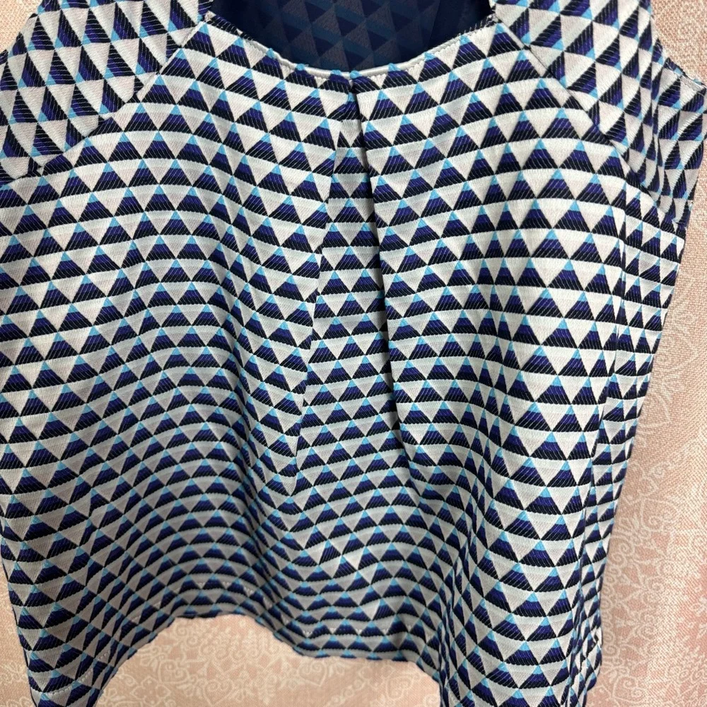 NWT Anthropologie HD in Paris Tiled Jacquard Tank Geometric Triangular Pattern